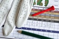 Golf Score Card with Glove, Pencil, & Tee Royalty Free Stock Photo