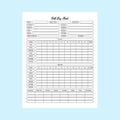 Golf score KDP interior log book template. Golf cart information and player game score tracker interior. KDP interior journal.