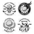 Golf set of four vector isolated vintage emblems