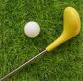 Golf set toy on green grass Royalty Free Stock Photo