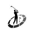 Golf speed vector logo icon and silouet design