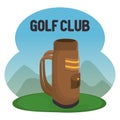 Golf sport club with caddy bag Royalty Free Stock Photo