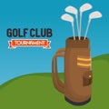 Golf sport club with caddy bag Royalty Free Stock Photo