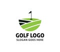 Golf sport course field community championship league vector logo design Royalty Free Stock Photo