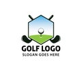 Golf sport course field community championship league vector logo design Royalty Free Stock Photo