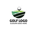 Golf sport course field community championship league vector logo design Royalty Free Stock Photo