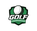 Golf sport course field community championship league vector logo design Royalty Free Stock Photo