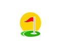 Golf sport course field community vector logo design Royalty Free Stock Photo