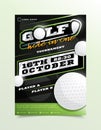 Golf Sport Flyer Vector. Vertical Card Poster Design For Sport Bar Promotion. Tournament Flyer. Invitation Illustration Royalty Free Stock Photo