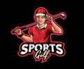 Golf Sport Mascot Logo Design Royalty Free Stock Photo