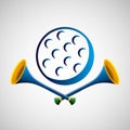 Golf sport olympic blue badge Royalty Free Stock Photo