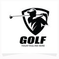 Golf Sport Silhouette Logo Design Template