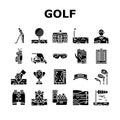 Golf Sportive Game On Playground Icons Set Vector Royalty Free Stock Photo