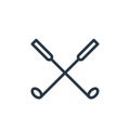 golf stick icon vector from sports concept. Thin line illustration of golf stick editable stroke. golf stick linear sign for use Royalty Free Stock Photo