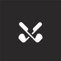 golf sticks icon. Filled golf sticks icon for website design and mobile, app development. golf sticks icon from filled golf