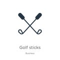 Golf sticks icon vector. Trendy flat golf sticks icon from business collection isolated on white background. Vector illustration