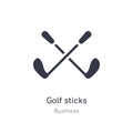 golf sticks outline icon. isolated line vector illustration from business collection. editable thin stroke golf sticks icon on
