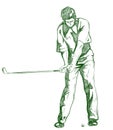The Golf Swing Pose Royalty Free Stock Photo