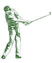 The Golf Swing Pose Royalty Free Stock Photo