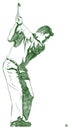 The Golf Swing Pose Royalty Free Stock Photo