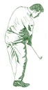 The Golf Swing Pose Royalty Free Stock Photo