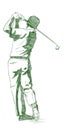 The Golf Swing Pose Royalty Free Stock Photo