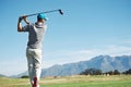 Golf tee shot Royalty Free Stock Photo