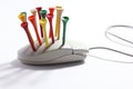 Golf Tees on Computer Mouse