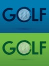 GOLF text, with Golf ball