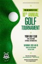 Golf tournament poster template with ball and grass Royalty Free Stock Photo