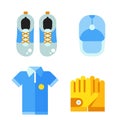 Golf Wear Icons Set in Flat Design Royalty Free Stock Photo