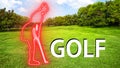 Golf 005 Woman Playing Silhuette Royalty Free Stock Photo