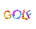 GOLF. Word of triangular letters