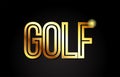 golf word text typography gold golden design logo icon