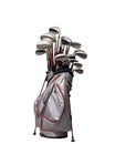 golfbag with oversized golf clubs, white background Royalty Free Stock Photo