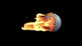 GolfBall on Fire with Alpha, stock footage