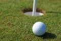 Golfball on green grass