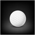 Golfball realistic vector. Image of single golf equipment, ball. illustration on dark mesh background. Royalty Free Stock Photo