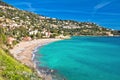 Golfe Bleu beach and Roquebrune-Cap-Martin coastline view