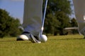 Golfer addressing ball Royalty Free Stock Photo