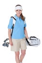 Golfer with a bag of clubs Royalty Free Stock Photo