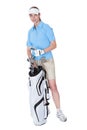 Golfer with a bag of clubs Royalty Free Stock Photo