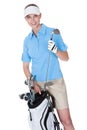 Golfer with a bag of clubs Royalty Free Stock Photo
