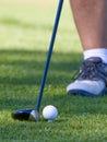 Golfer with ball teed up Royalty Free Stock Photo