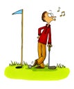 Golfer cheating - Golf Cartoons Series Number 5