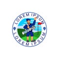 Golfer Club Emblem Logo