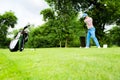 Golfer getting ready to hit the drive Royalty Free Stock Photo