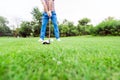 Golfer getting ready to take a shot Royalty Free Stock Photo