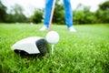 Golfer getting ready to take a shot Royalty Free Stock Photo