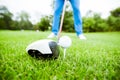 Golfer getting ready to take a shot Royalty Free Stock Photo